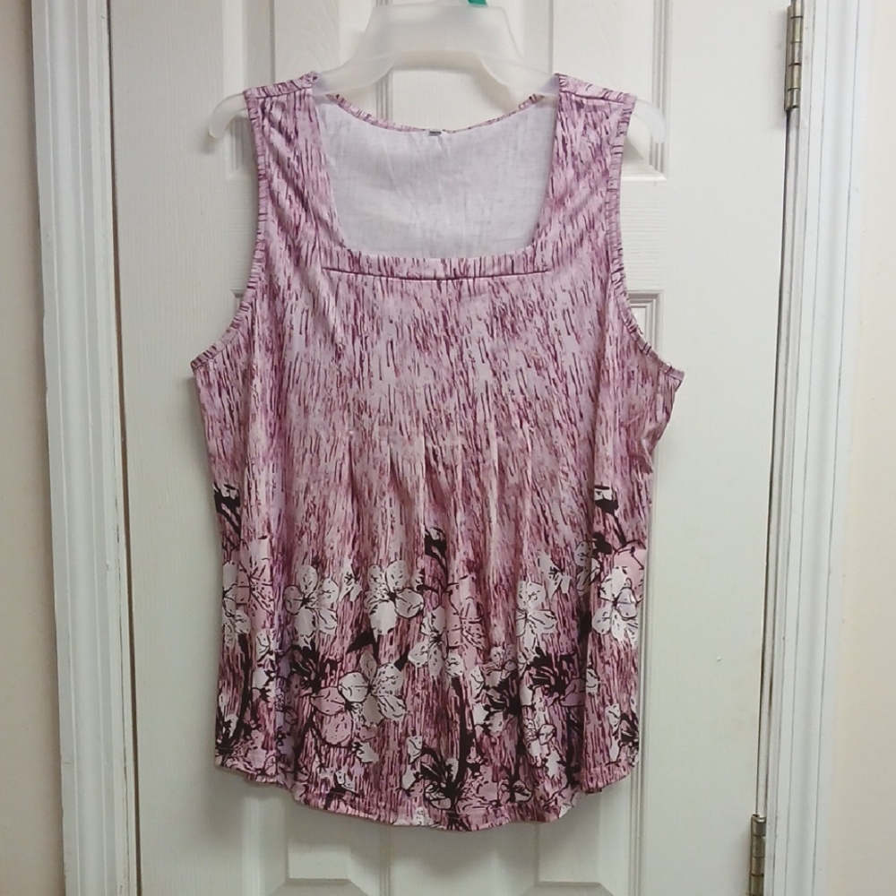 Lilac/Pink/Purple Womens Boatneck Sleeveless Top Size XXL NWT